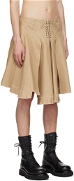 Ludovic de Saint Sernin Tan Mirage Midi Skirt