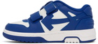 Off-White Kids White & Blue Out Of Office Straps Sneakers