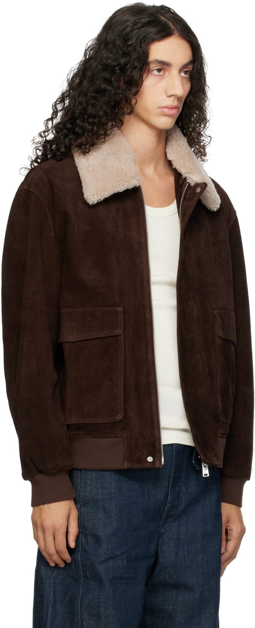 Arma Brown Bari Gritty Suede Jacket