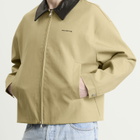 Cole Buxton Men's Leather Collar Cottom Overshirt in Sand