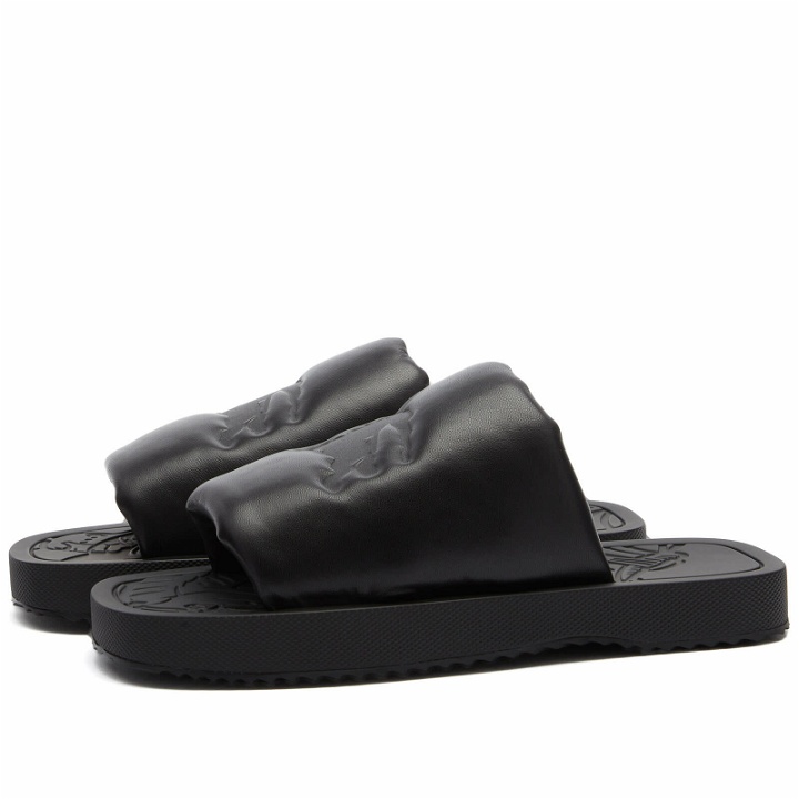 Photo: Burberry Men's Quilted Leather Slide Sandals in Black