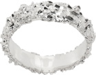 Veneda Carter SSENSE Exclusive Silver Thin Pebbled VC007 Ring