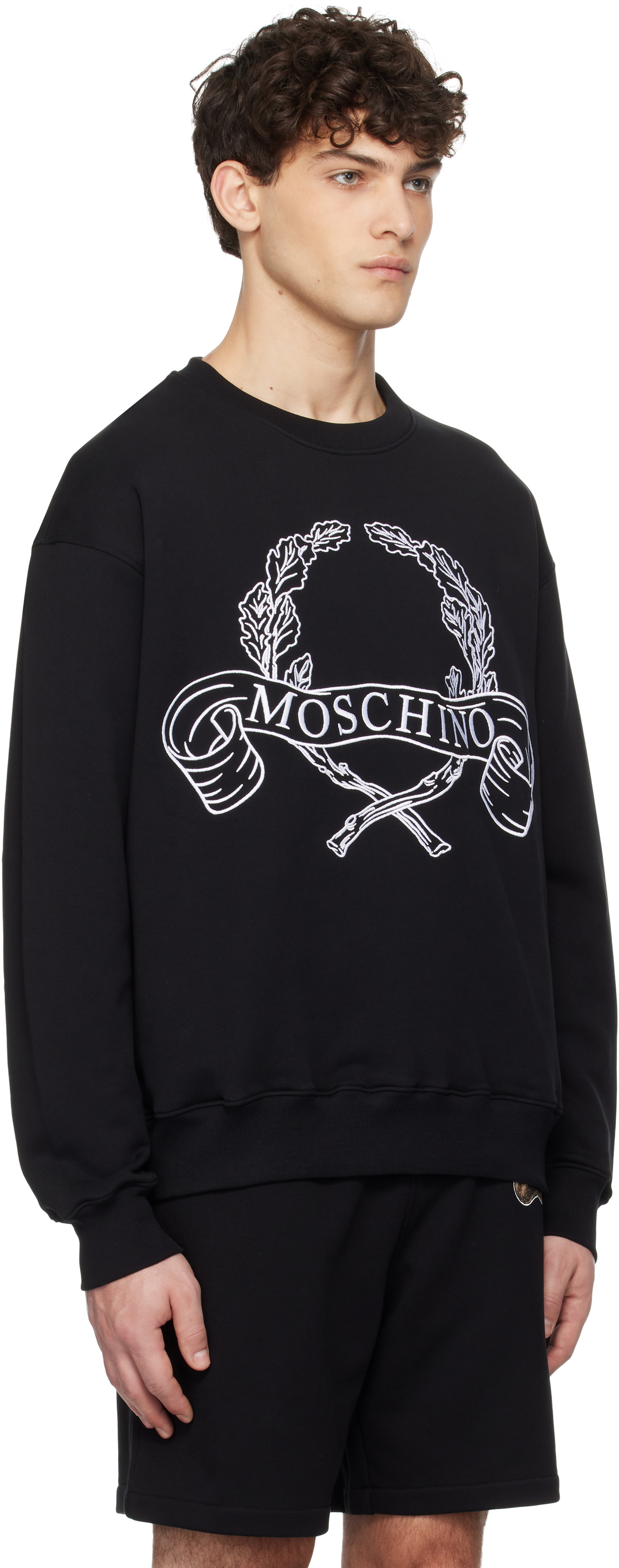 Sweatshirt with Laurel Crown Logo Embroidery