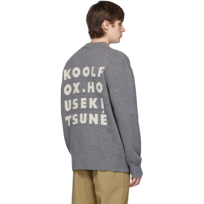 Maison Kitsune Grey Kool Fox Cardigan Maison Kitsune