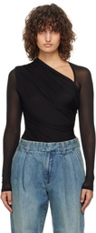 ZIMMERMANN Black Illustration Gathered Bodysuit