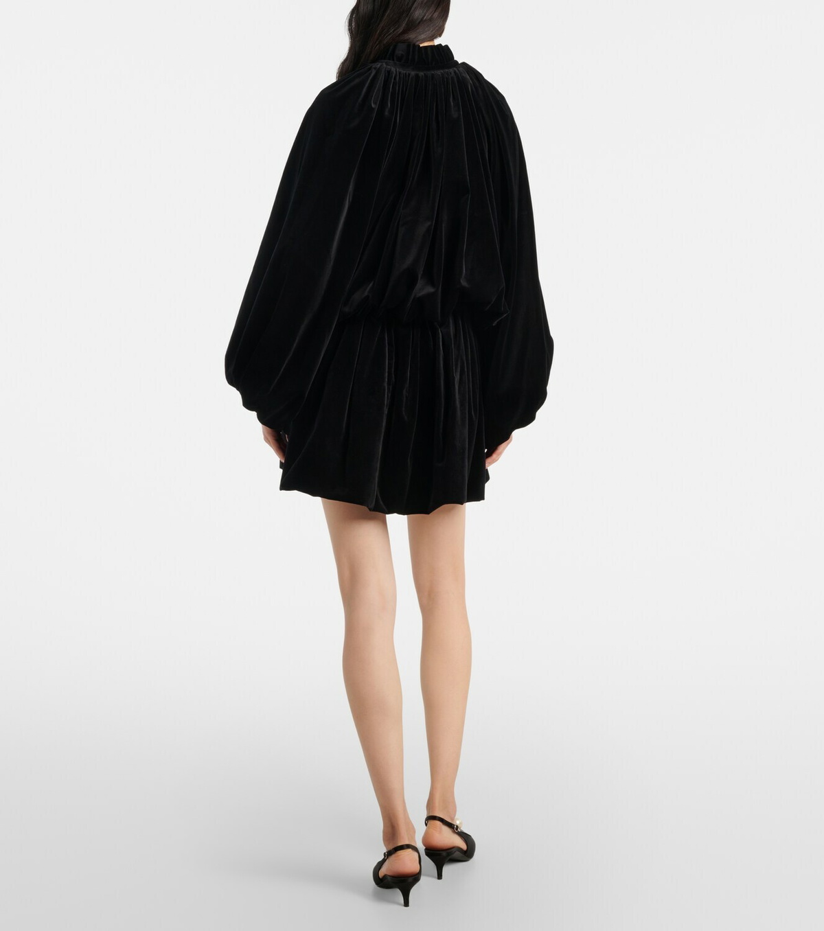 Patou Bow-detail cotton-blend velvet jacket