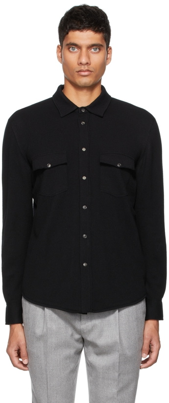 Photo: Brunello Cucinelli Black Wool & Cashmere Shirt