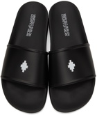 Marcelo Burlon County of Milan Black Cross Slide Sandals