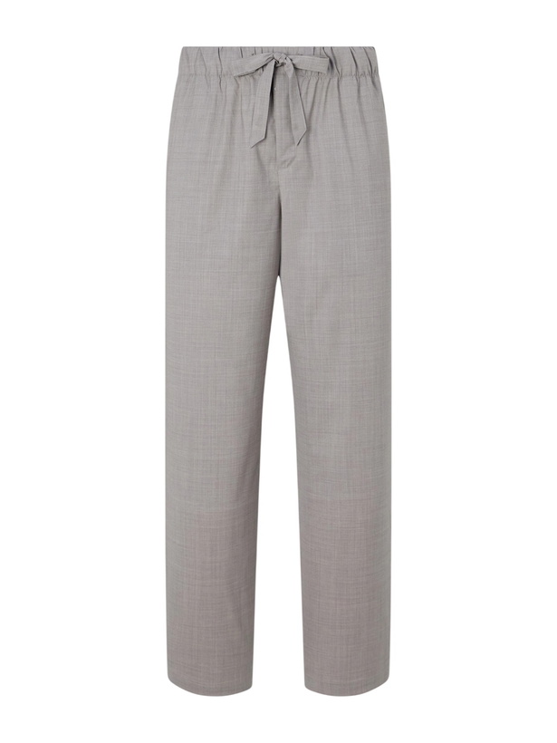 Photo: Frescobol Carioca - Luan Straight-Leg Wool Drawstring Trousers - Gray