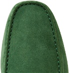 Tod's - Gommino Leather-Trimmed Suede Driving Shoes - Men - Green
