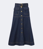 Zimmermann Belted denim midi skirt