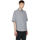 N.Hoolywood Grey Short Sleeve Striped Shirt