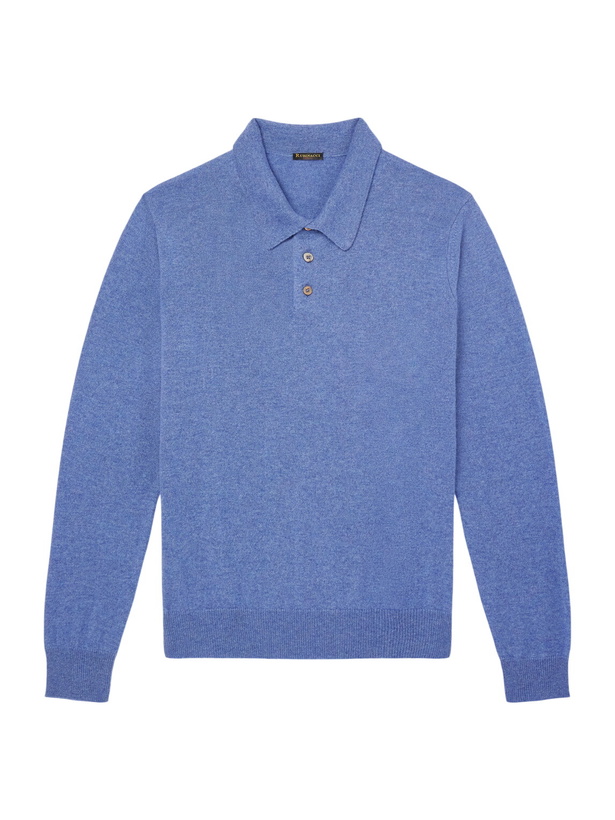 Photo: Rubinacci - Cashmere Polo Shirt - Blue