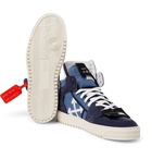 Off-White - 3.0 Off-Court Suede, Leather and Canvas High-Top Sneakers - Men - Blue