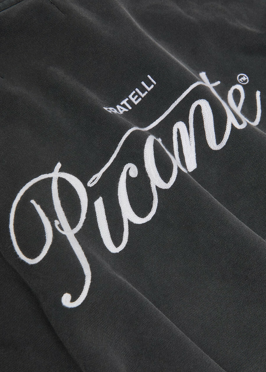 Picante Tailor Embroidered Hooded Cotton Sweatshirt Black Other