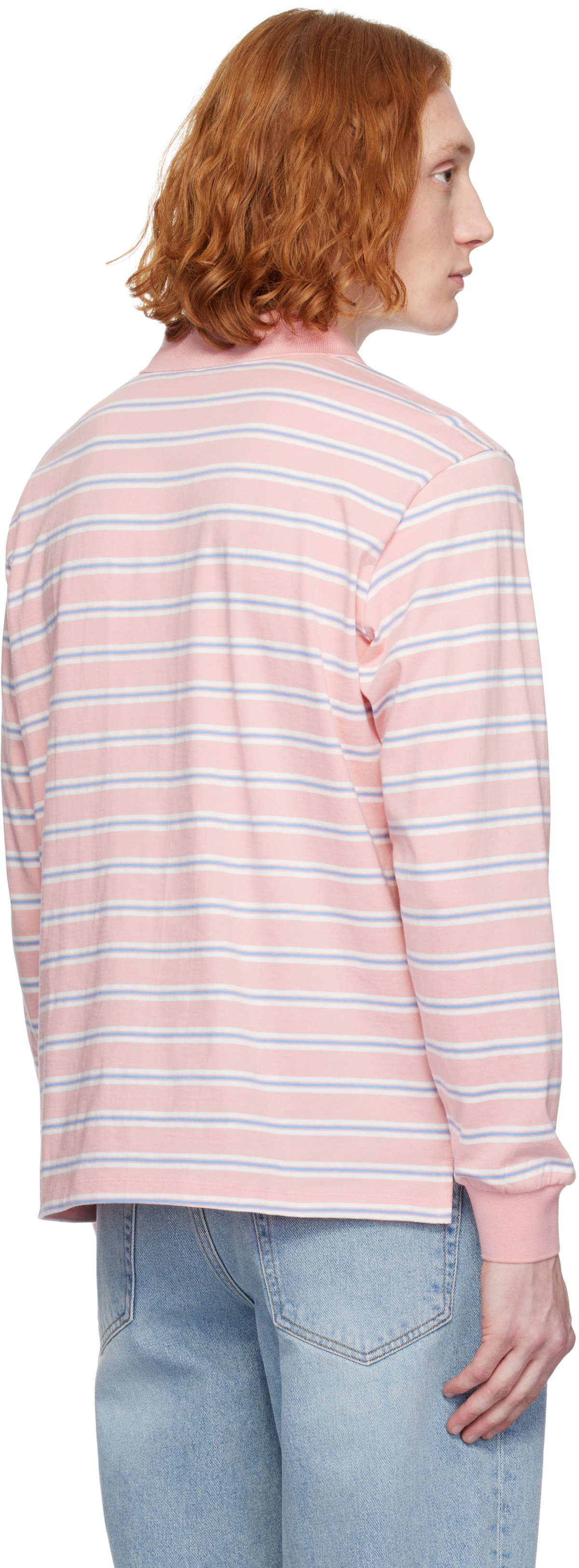 Dunst Pink & Blue Multi Stripe Collared Polo