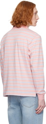 Dunst Pink & Blue Multi Stripe Collared Polo