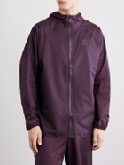 On - Logo-Print GuardTec™ Shell Hooded Jacket - Burgundy