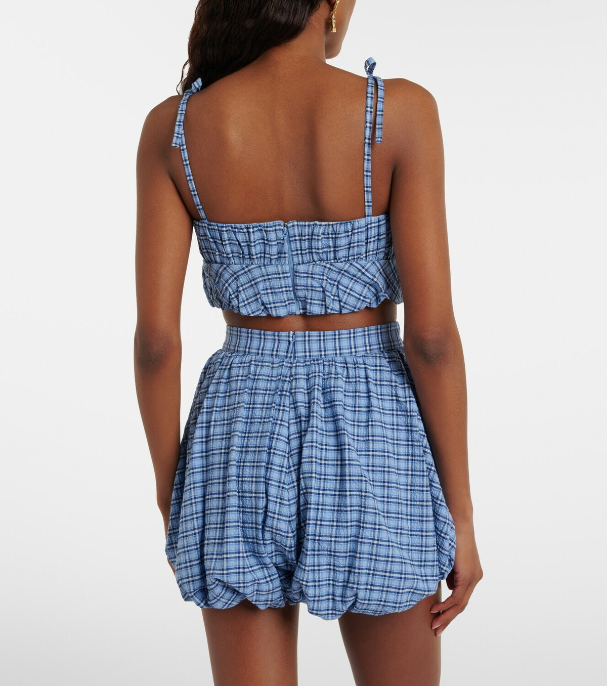 Faithfull Pelea checked cotton top