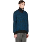 Paul Smith Blue Cheetah Zip Sweater