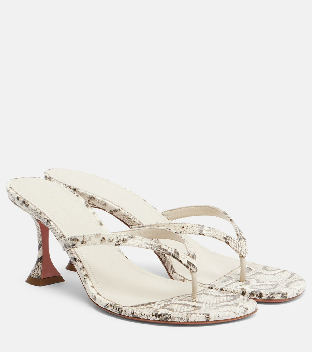 Amina Muaddi Juliette snake-print leather thong sandals