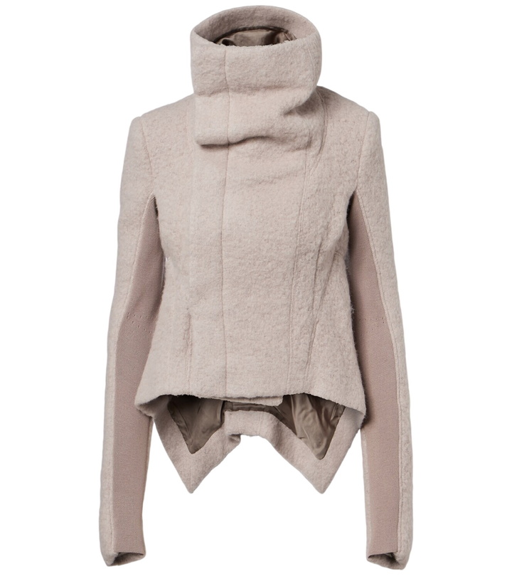 Photo: Rick Owens Asymmetric alpaca and wool-blend jacket