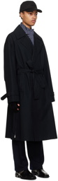 Juun.J Black Belted Trench Coat