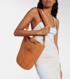 Loewe Slit Mini raffia tote bag