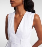 Ganni Peplum cotton-blend poplin top