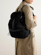 Bleu de Chauffe - Camp Leather-Trimmed Suede Backpack