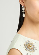 Agmes Flora Pearl-embellished Sterling Silver Drop Earrings - One Size