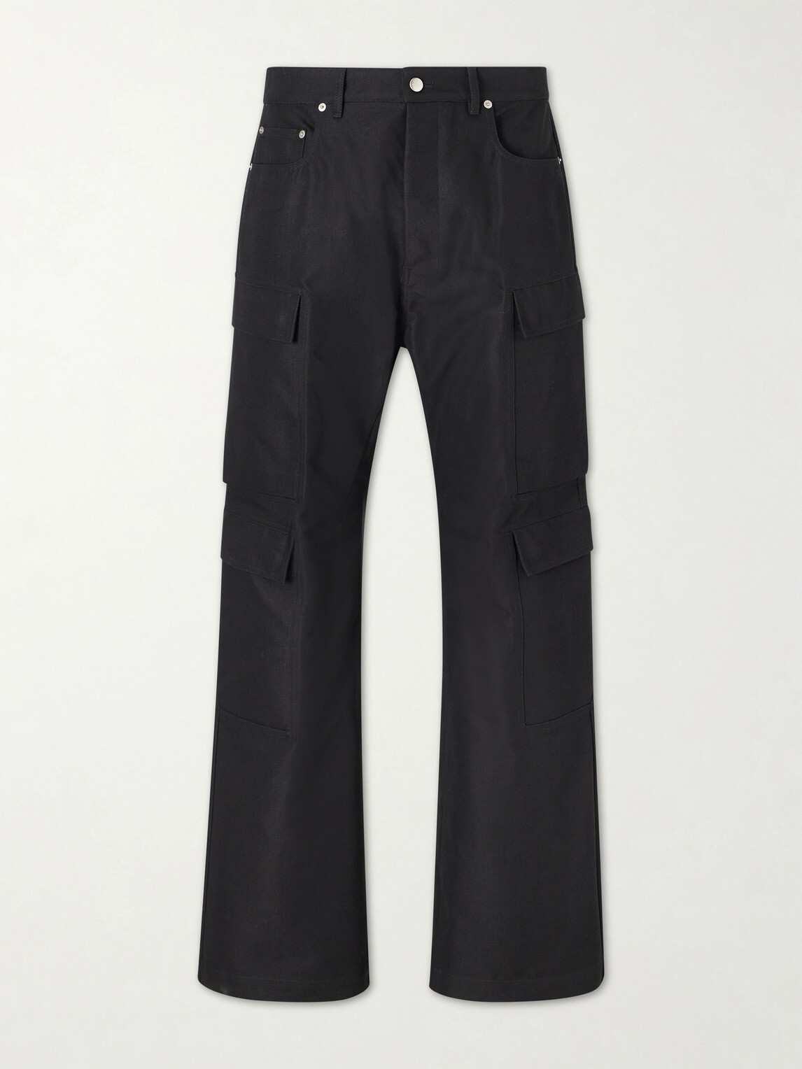 Rick Owens - Geth Straight-Leg Cotton-Blend Canvas Cargo Trousers - Black