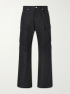 Rick Owens - Geth Straight-Leg Cotton-Blend Canvas Cargo Trousers - Black
