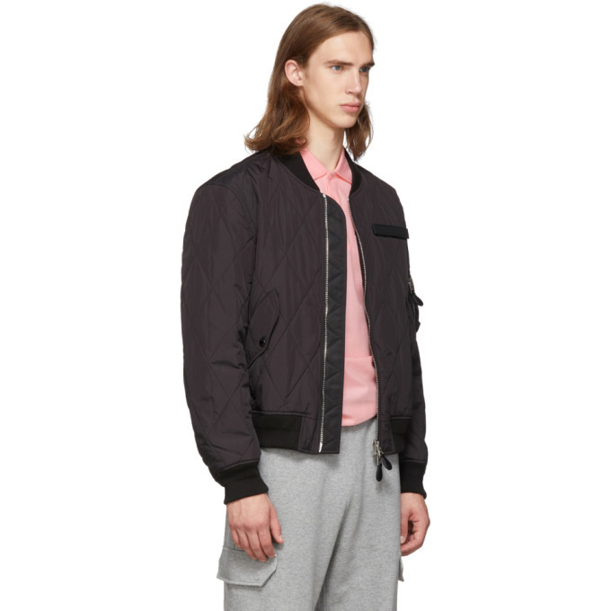 Burberry black bomber clearance jacket