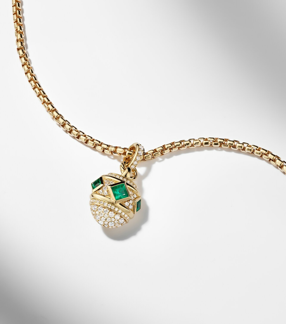 David Yurman Renaissance® 18kt gold necklace with emeralds and diamonds