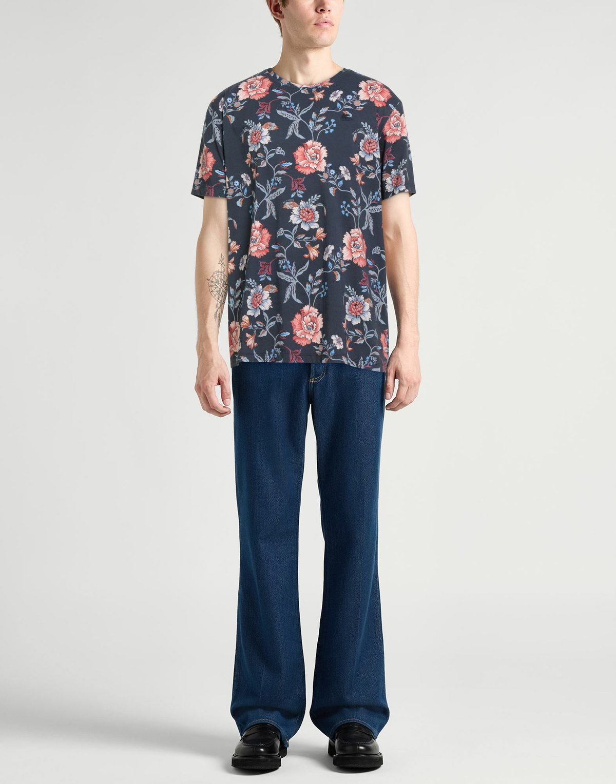 Etro Mens T-shirt Slate in Blue