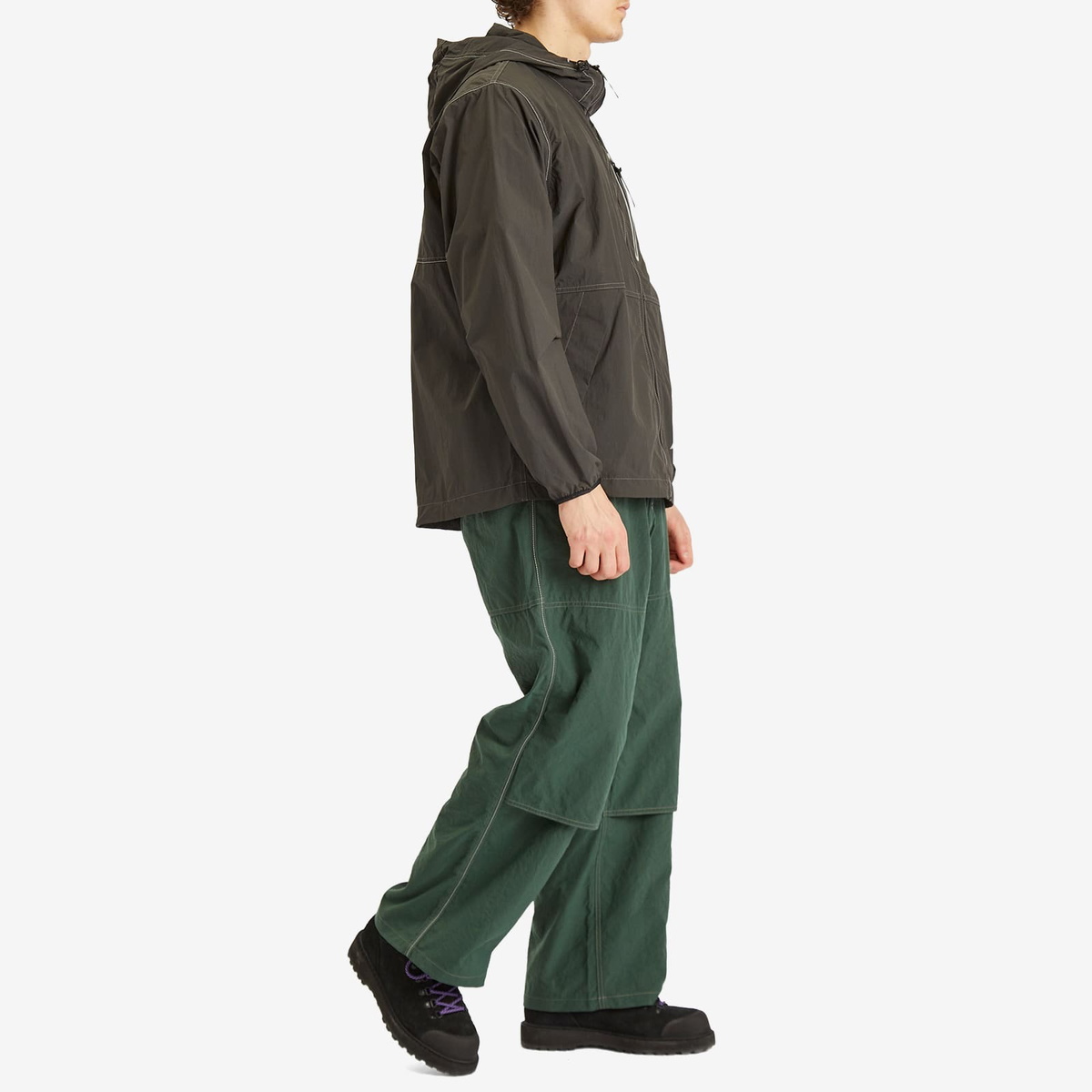 Gramicci Men's x and wander Nylon Double Knee Pant in Green Gramicci