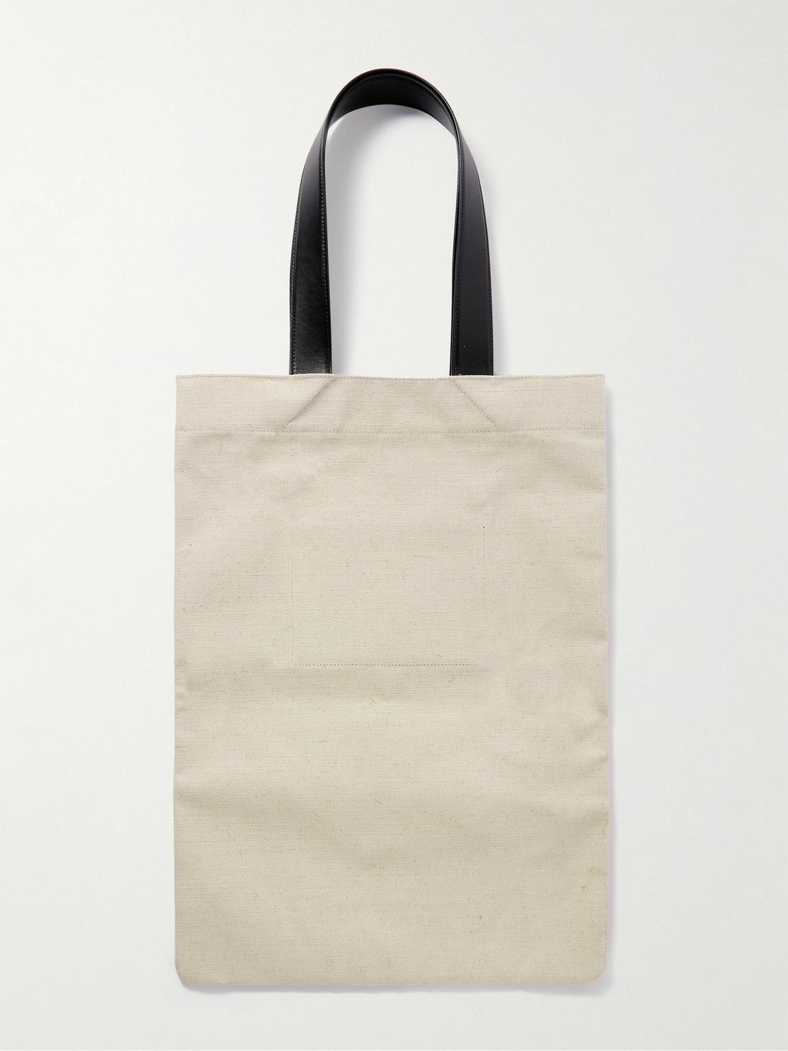 Jil Sander Logo-Print Leather-Trimmed Canvas Tote Bag Jil Sander