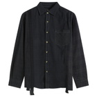 Needles Men's 7 Cuts Over Dyed Flannel Shirt in Black