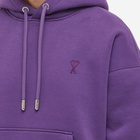 AMI Men's Tonal Heart Hoody in Purple