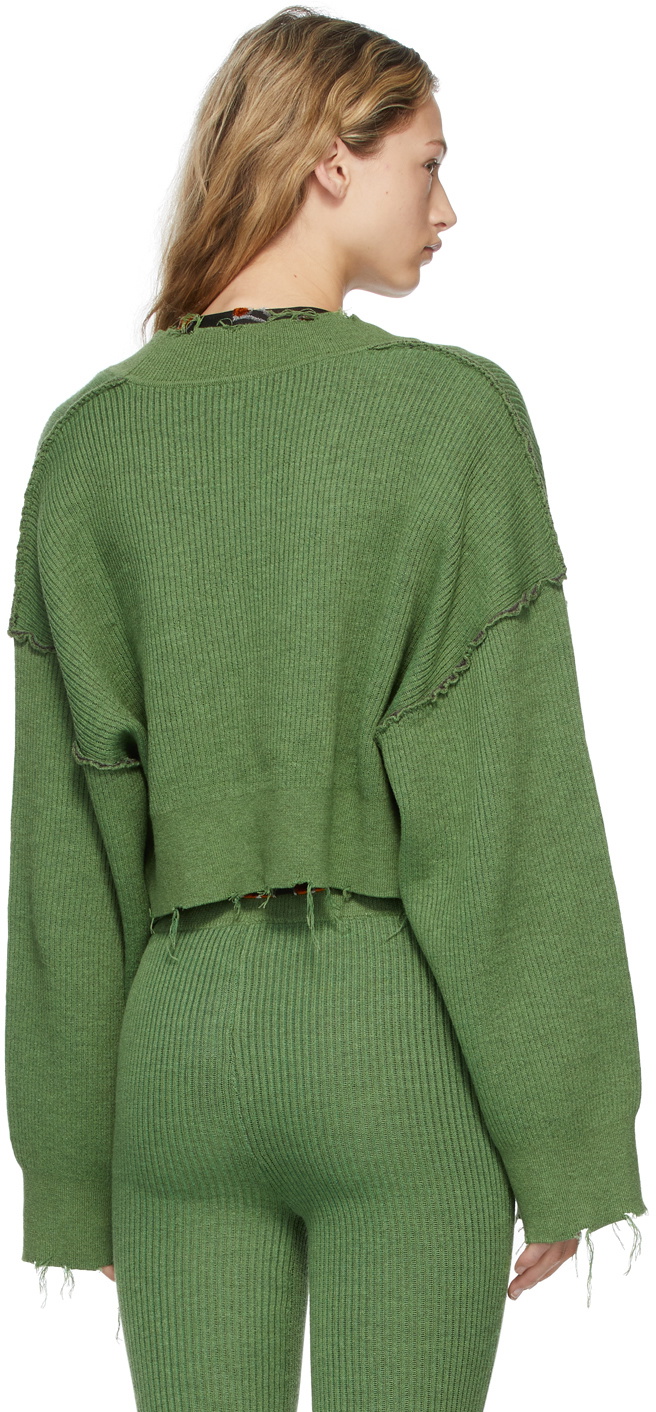 PERVERZE Double Face knit Cardigan Green