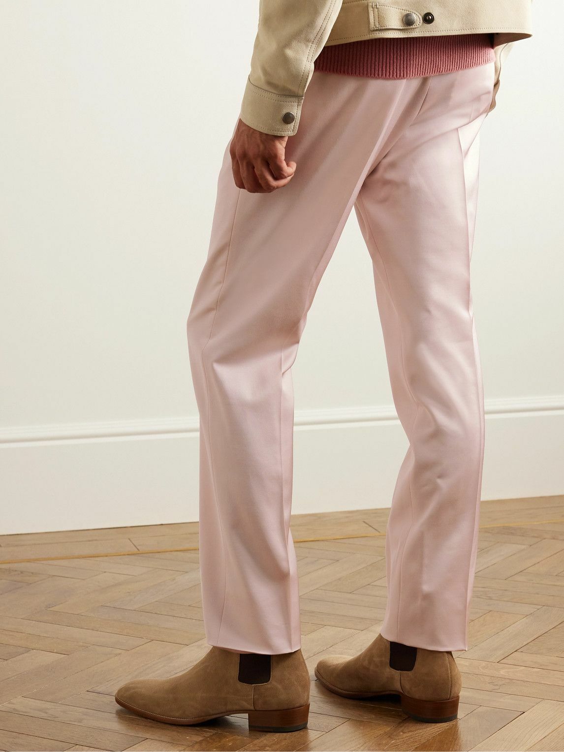 Shelton pleated pants in neutrals - Tom Ford