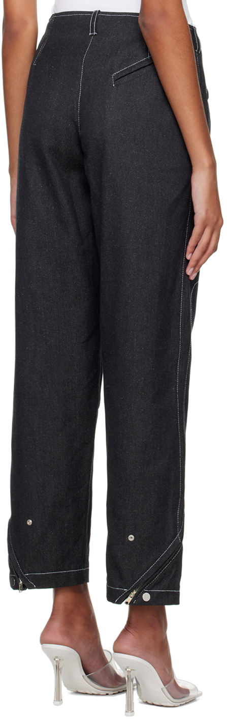 Vejas Maksimas Black Contrast Stitching Jeans