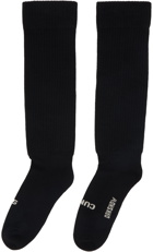 Rick Owens Drkshdw Black Rib Knee Socks