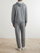 Brunello Cucinelli - Cotton-Blend Jersey Zip-Up Hoodie - Gray