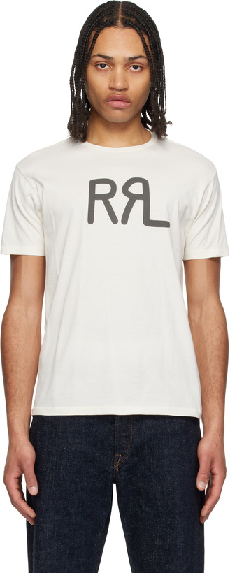 Photo: RRL Off-White 'RRL' Ranch Logo T-Shirt