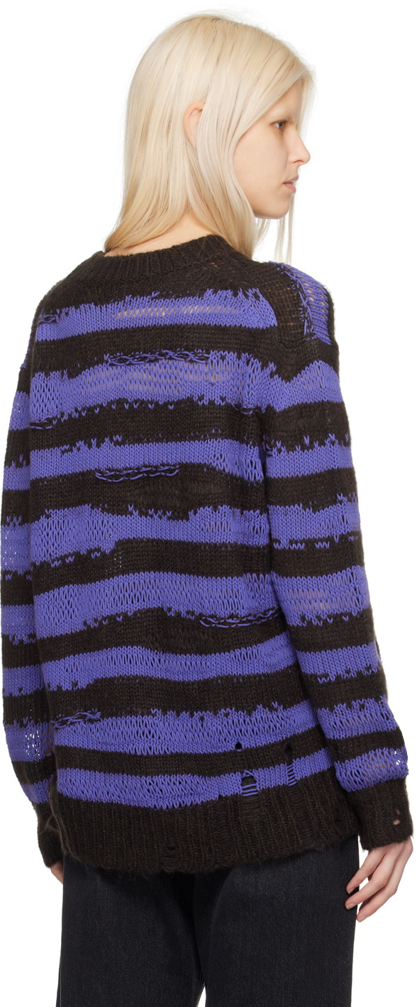 Black and Purple Striped Knit Top