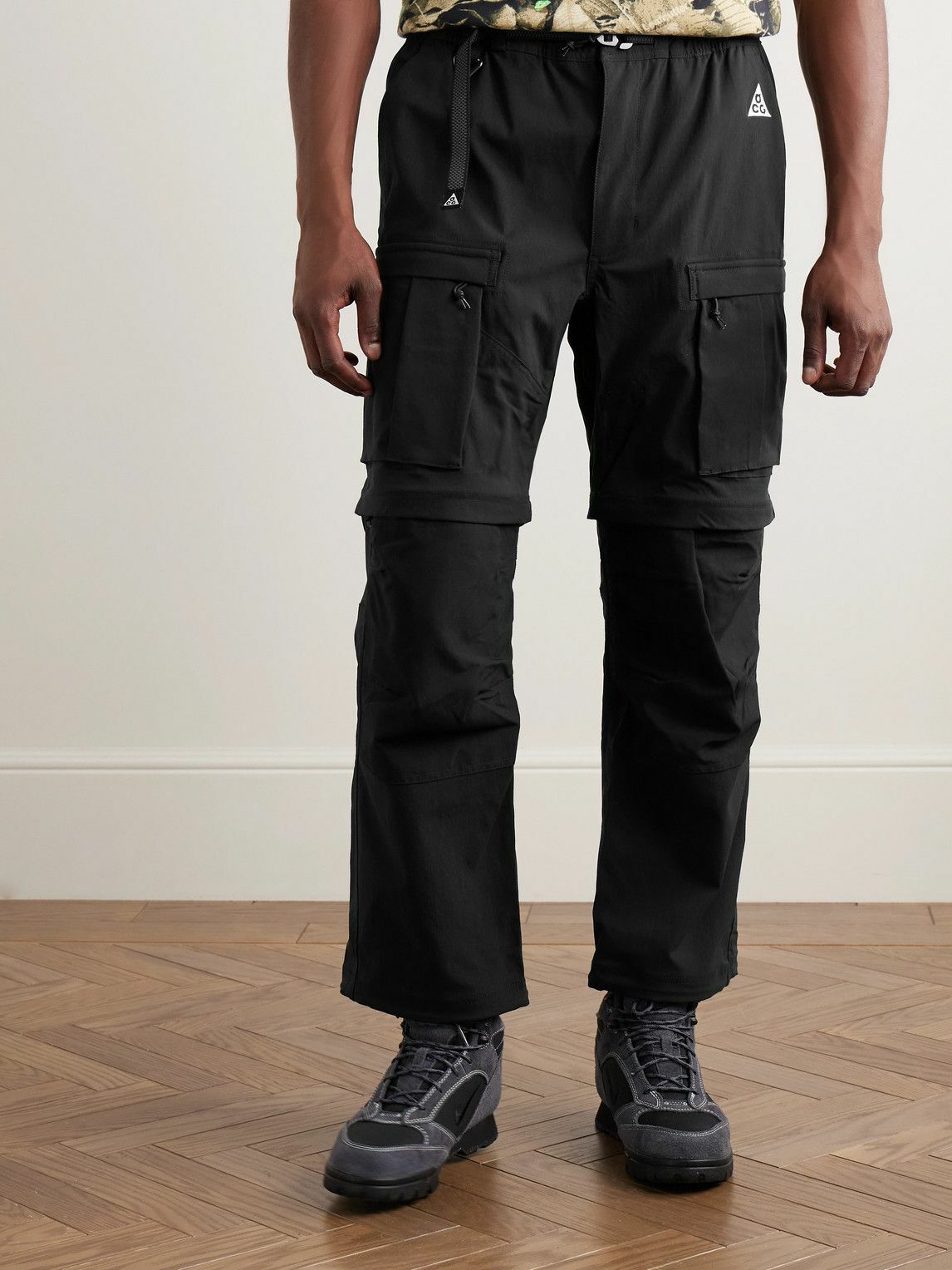 Nike - ACG Smith Summit Straight-Leg Convertible Shell Cargo Trousers - Black