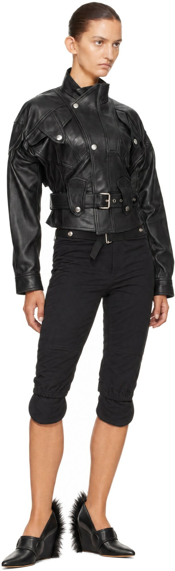 VAQUERA Black Fringe Leather Jacket