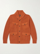 RRL - Shawl-Collar Ribbed Cotton and Wool-Blend Cardigan - Orange